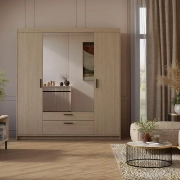 Przejdź do produktu Szafa ELENA DO4D2S - LUSTRO 177cm dąb olejowany