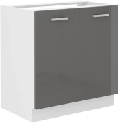 Przejdź do produktu Szafka kuchenna dolna zlewowa 80 ZL 2F BB szary połysk MONIA POŁYSK