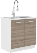 Przejdź do produktu Szafka kuchenna dolna zlewowa 80 ZL 2F ZB dąb sonoma trufla/biały mat  MEGAN DAVE