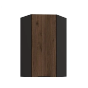 Przejdź do produktu Szafka kuchenna górna narożna 60x60 GN-108 1F (45*) orzech okapi/czarny mat MONZANA 