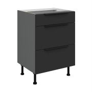 Przejdź do produktu Szafka kuchenna dolna szufladowa 60 D 3S BB czarny mat/antracyt ARIANA BLACK AFM / ANTRACYT