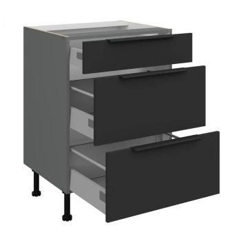 60 D 3S BB - ARIA BLACK-ANT Meble kuchenne ARIANA, Meble kuchenne na wymiar, kuchnia na wymiar, szafki kuchenne, fronty antyfinger, szafka z szufladami, zakudowa kuchenna, kuchnie modułowe