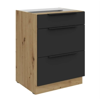 60 D 3S BB - ARIA BLACK-AR Meble kuchenne ARIANA, Meble kuchenne na wymiar, kuchnia na wymiar, szafki kuchenne, fronty antyfinger, szafka z szufladami, zakudowa kuchenna, kuchnie modułowe