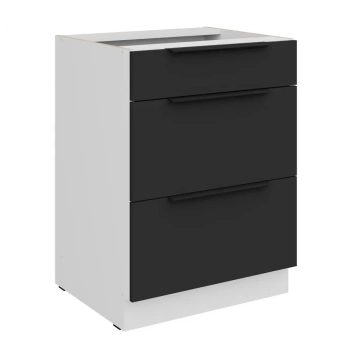 60 D 3S BB - ARIA BLACK-WH Meble kuchenne ARIANA, Meble kuchenne na wymiar, kuchnia na wymiar, szafki kuchenne, fronty antyfinger, szafka z szufladami, zakudowa kuchenna, kuchnie modułowe