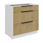 Przejdź do produktu Szafka kuchenna dolna szufladowa 80 D 3S BB DĄB CREMONA BIAŁY/ANTRACYT/CZARNY/DĄB ARTISAN