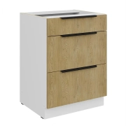 Przejdź do produktu Szafka kuchenna dolna szufladowa 60 D 3S BB DĄB CREMONA BIAŁY/ANTRACYT/CZARNY/DĄB ARTISAN