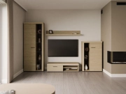 Przejdź do produktu Meblościanka ROMA DO01 dąb olejowany szer. 270 cm x wys.190cm x gł.40,2cm witryna szafka rtv komoda półka LED  