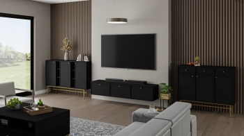 Komoda wisząca 4 JAKATA 303 RTV 3K czarny grafit