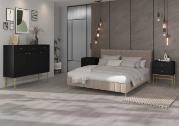 Stolik nocny 3 JAKATA 801 2S czarny grafit