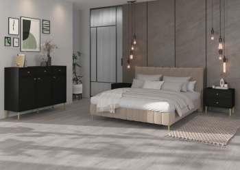 Stolik nocny 2 JAKATA 801 2S czarny grafit