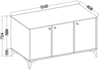 Komoda 813 JAKATA 3F czarny grafit