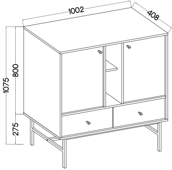 Komoda 3 JAKATA 825  2F 2S eucaliptus