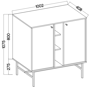 Komoda 3 JAKATA 822 2F eucaliptus