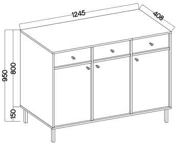 Komoda 2 JAKATA 827 3F 3S eucaliptus