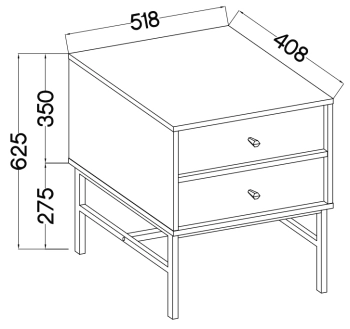 Stolik nocny 3 JAKATA 801 2S eucaliptus