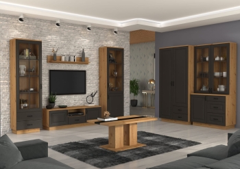 Szafa FLORA GRAR 120 2D2S grafit mat/dąb artisan