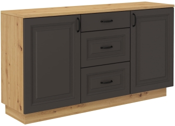 Komoda FLORA GRAR 150 2D3S grafit mat/dąb artisan