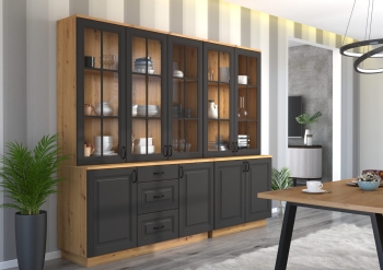 Nadstawka FLORA  GRAR 100 2D grafit mat/ dąb artisan