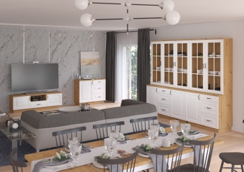 Szafa FLORA WHAR 120 2D2S biały mat/dąb artisan