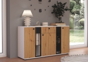 Przejdź do produktu Komoda SARSA MDF LAMELE AR/WH20 dąb artisan/biały