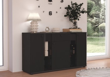 Komoda SARSA MDF LAMELE BL/MAT20 czarny/matera