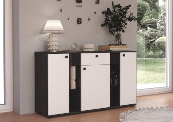 Komoda SARSA MDF LAMELE  WH/MAT 20 biały/matera