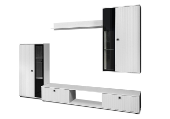 Meblościanka SARSA MDF LAMELE WH/WH01 biały