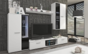 Przejdź do produktu Meblościanka SARSA WH 01 biały/biały szer. 240 x 180 x 40,2 cm szafka stolik RTV komoda witryna