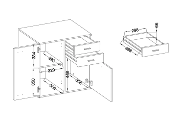 Komoda MARKO 3 / 2T dąb sonoma