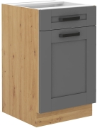 Przejdź do produktu Szafka kuchenna dolna 50 D 1F 1S BB PREMIUM BOX ciemny szary mat/dąb artisan LUNEA DUSTGREY/AR
