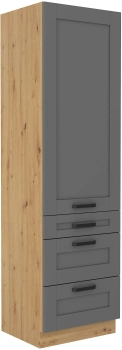 Słupek kuchenny 60 DKS-210 3S 1F ciemny szary mat/dąb artisan LAURA DUSTGREY/AR