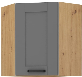 Szafka kuchenna górna narożna 58x58 GN-72 1F ciemny szary mat / dąb artisan LAURA DUSTGREY/AR