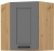 Szafka kuchenna górna narożna 58x58 GN-72 1F ciemny szary mat / dąb artisan LAURA DUSTGREY/AR