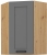 Szafka kuchenna górna narożna 58x58 GN-90 1F ciemny szary mat / dąb artisan LAURA DUSTGREY/AR