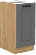 Przejdź do produktu Szafka kuchenna dolna 40 D 1F BB ciemny szary mat / dąb artisan LUNEA DUSTGREY/AR