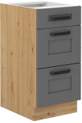 Przejdź do produktu Szafka dolna szufladowa 40 D 3S BB ciemny szary/ dąb artisan LUNEA DUSTGREY/AR