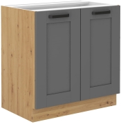 Przejdź do produktu Szafka kuchenna dolna 80 D 2F BB ciemny szary mat / artisan LUNEA DUSTGREY/AR