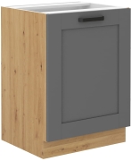 Przejdź do produktu Szafka kuchenna dolna 60 D 1F BB ciemny szary mat / dąb artisan LUNEA DUSTGREY/AR