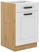Przejdź do produktu Szafka kuchenna dolna 50 D 1F 1S BB PREMIUM BOX biały mat/dąb artisan LUNEA WH/AR