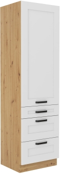 Słupek kuchenny 60 DKS-210 3S 1F biały mat/dąb artisan LAURA WH/AR