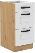 Przejdź do produktu Szafka dolna szufladowa 40 D 3S BB biały mat/dąb artisan LUNEA WH/AR