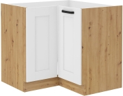 Przejdź do produktu Szafka kuchenna dolna narożna 90x90 DN 1F BB biały mat /dąb artisan LUNEA WH/AR