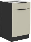 Przejdź do produktu Szafka kuchenna dolna 50 D 1F 1S BB PREMIUM BOX kaszmir/czarny mat ARRONA