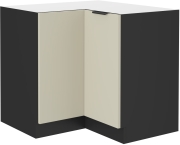 Przejdź do produktu Szafka kuchenna dolna narożna 90x90 DN 1F BB kaszmir/czarny mat ARRONA