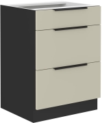Przejdź do produktu Szafka kuchenna dolna szufladowa 60 D 3S BB kaszmir/czarny mat ARRONA