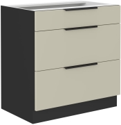 Przejdź do produktu Szafka kuchenna dolna szufladowa 80 D 3S BB kaszmir/czarny mat ARRONA