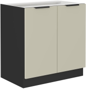 Przejdź do produktu Szafka kuchenna dolna 80 D 2F BB kaszmir/czarny mat ARRONA