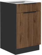 Przejdź do produktu Szafka kuchenna dolna 50 D 1F 1S BB PREMIUM BOX orzech okapi/czarny mat MONZANA