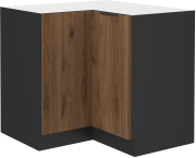 Przejdź do produktu Szafka kuchenna dolna narożna 90x90 DN 1F BB orzech okapi/czarny mat MONZANA