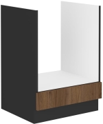 Przejdź do produktu Szafka dolna do zabudowy piekarnika 60 D GAZ BB orzech okapi/czarny mat MONZANA